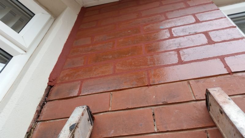 Red store mastic pointing