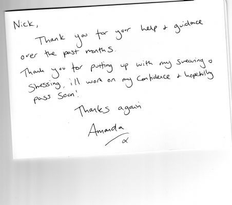 lawyer thank you letter Heath Alsager Training Driver Nick  Driving  Instructor in