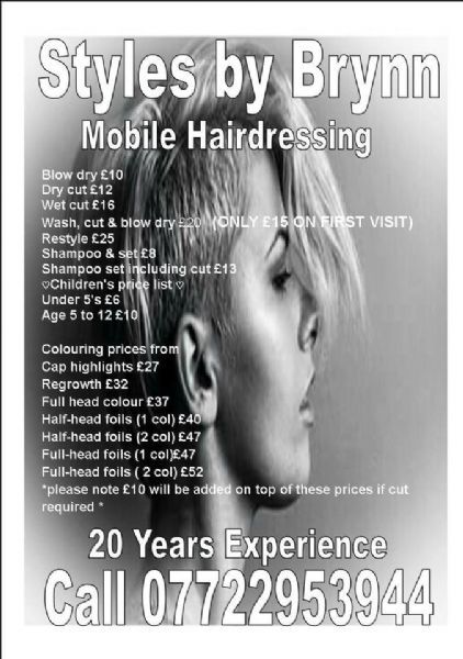 Styles By Brynn Mobile Hairdressing Dudley Mobile Hairdresser